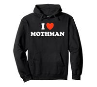 I Love Mothman - Divertente Cuore di Fan del Mostro della falena criptida spettrale Felpa con Cappuccio