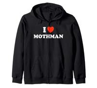I Love Mothman - Divertente Cuore di Fan del Mostro della falena criptida spettrale Felpa con Cappuccio