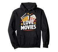 I Love Movies - Battipenna per Popcorn con Stelle Felpa con Cappuccio