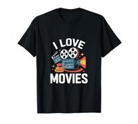 I Love Movies Film Reel Camera Clapper Maglietta