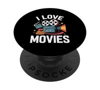 I Love Movies Film Reel Camera Clapper PopSockets PopGrip Adesivo