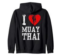 I Love Muay Thai Hobby Boxe Fighter Arti Marziali Felpa con Cappuccio