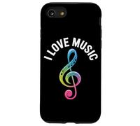 I Love Music - Chiave di violino colorata Custodia per iPhone SE (2020) / 7/8