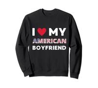 I Love My American Boyfriend America Amica USA Felpa