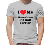 I Love My American Pitbull Terrier - da Uomo T-Shirt - Pit Bull Cane Cani