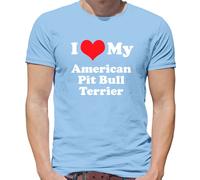 I Love My American Pitbull Terrier - da Uomo T-Shirt - Pit Bull Cane Cani