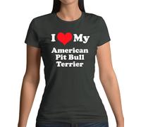 I Love My American Pitbull Terrier - T-Shirt - Pit Bull Cane Cani Animali