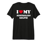 I Love My Australian Kelpie Cane Cuore Amore Australiano Maglietta Premium