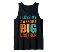 I Love My Awesome Big Brother Retro Sibling Sister Kids Canotta