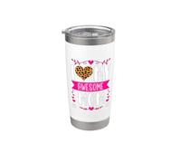 I Love My Awesome Mom, divertente stampa leopardata a forma di cuore per la festa della mamma Bicchiere termico in acciaio inox doppia parete