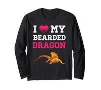 I Love My Bearded Dragon Funny Pet Rettile Lucertola Amante Maglia a Manica