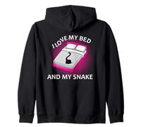 I Love My Bed And My Snake Felpa con Cappuccio