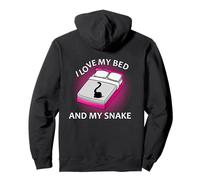 I Love My Bed And My Snake Felpa con Cappuccio