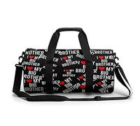 I Love My Big Brother Borsa da palestra portatile per donne e uomini borsone da viaggio per sport con stampa divertente borsa da yoga