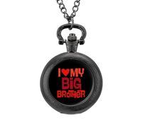 I Love My Big Brother orologio da tasca vintage in lega con ciondolo orologio collana regalo per uomo donna, Stile nero, misura unica