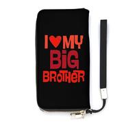 I Love My Big Brother, portafoglio sottile da donna, borsetta lunga e carino, pochette da polso, borsetta porta carte, Stile:, 20x10.5cm