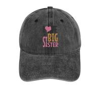 I Love My Big Sister, berretto da baseball per uomo e donna, regolabile, in denim, cappello da camionista, Stile carbone, Taglia unica