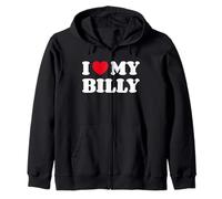 I Love My Billy Cane Cuore Amore Felpa con Cappuccio