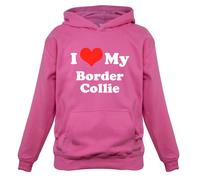 I Love My Border Collie - Bambini Felpa Cane Canina Cagnolino Pecora Cani Colly