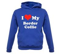 I Love My Border Collie - Bambini Felpa Cane Canina Cagnolino Pecora Cani Colly