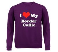 I Love My Border Collie - Bambini Felpa/Maglione - Cane Canina Cucciolo Pecora