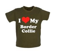 I Love My Border Collie - Bambino T-Shirt / Body - Cane Canina Cagnolino Pecora