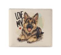 I Love My Border Collie Shepherd Dog Billfold portafoglio in pelle carino porta carte di credito frizione per viaggi d'affari, Stile:, Taglia unica