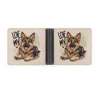 I Love My Border Collie Shepherd Dog Portafoglio bifold in pelle sottile porta carte di credito carino, Stile:, Taglia unica