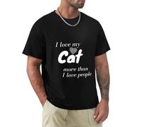 I Love My Cat More Than i Love People T-Shirt Black S