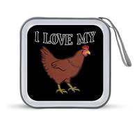 I Love My Chicken - Custodia protettiva per CD con 40 scomparti per DVD, per auto, casa, viaggi