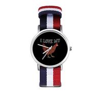 I Love My Chicken - Orologio al quarzo personalizzato con numeri arabi, cinturino regolabile per uomo e donna, Stile:, regular, MHXYZHW