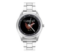 I Love My Chicken - Orologio da polso al quarzo, in acciaio inox, con numeri arabi, unisex, Stile:, regular, MHXYZHW