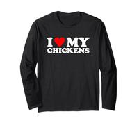 I Love My Chickens, I Heart My Chickens Maglia a Manica