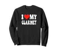 I Love My Clarinet - Heart Funny Marching Band Orchestra Felpa