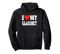 I Love My Clarinet - Heart Funny Marching Band Orchestra Felpa con Cappuccio