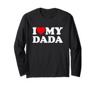 I Love My Dada Heart Family Grandpa Maglia a Manica
