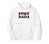 I Love My Dada Heart Grandpa Family Felpa con Cappuccio