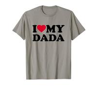 I Love My Dada Heart Grandpa Family Maglietta