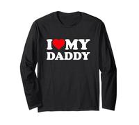 I Love My Daddy Heart Family Grandpa Maglia a Manica
