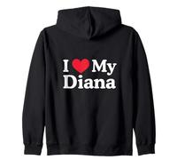 I Love My Diana Cuore Diana Amore Felpa con Cappuccio