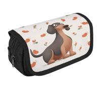 I Love My Dog - Astuccio organizer per matite con bassotti, grande capacità, con 3 scomparti, per cancelleria da ufficio, grande, con cerniera, in tessuto, per adulti, astuccio portatile per trucchi