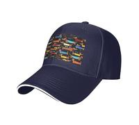 I Love My Dog Bassotti Stampa Taglia Regolabile Sandwich Baseball Cap Traspirante Unisex Casual Cappello Uso quotidiano Sport, blu navy, Taglia unica