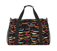 I Love My Dog Dachshunds Print Ample Space Travel Duffle Bag Elegante con cerniera impermeabile per aeroplano palestra