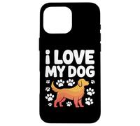 I Love My Dog Pawprints Fedele Compagno Custodia per iPhone 16 Pro Max