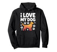 I Love My Dog Pawprints Fedele Compagno Felpa con Cappuccio