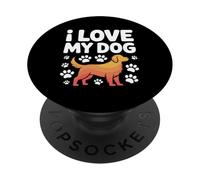 I Love My Dog Pawprints Fedele Compagno PopSockets PopGrip Adesivo