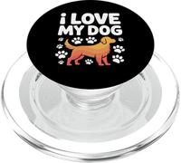 I Love My Dog Pawprints Fedele Compagno PopSockets PopGrip per MagSafe