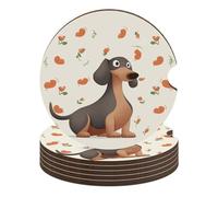 I Love My Dog Sottobicchieri per auto bassotti 6,6 cm 6 pezzi antiscivolo universali sottobicchieri portabevande auto portabicchieri set accessori interni auto, unisex