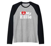 I Love My Ellie, Proprietario di Cani, Amante dei Cani Maglia con Maniche Raglan
