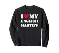 I Love My English Mastiff Cane Cuore Amore Mastino Inglese Felpa